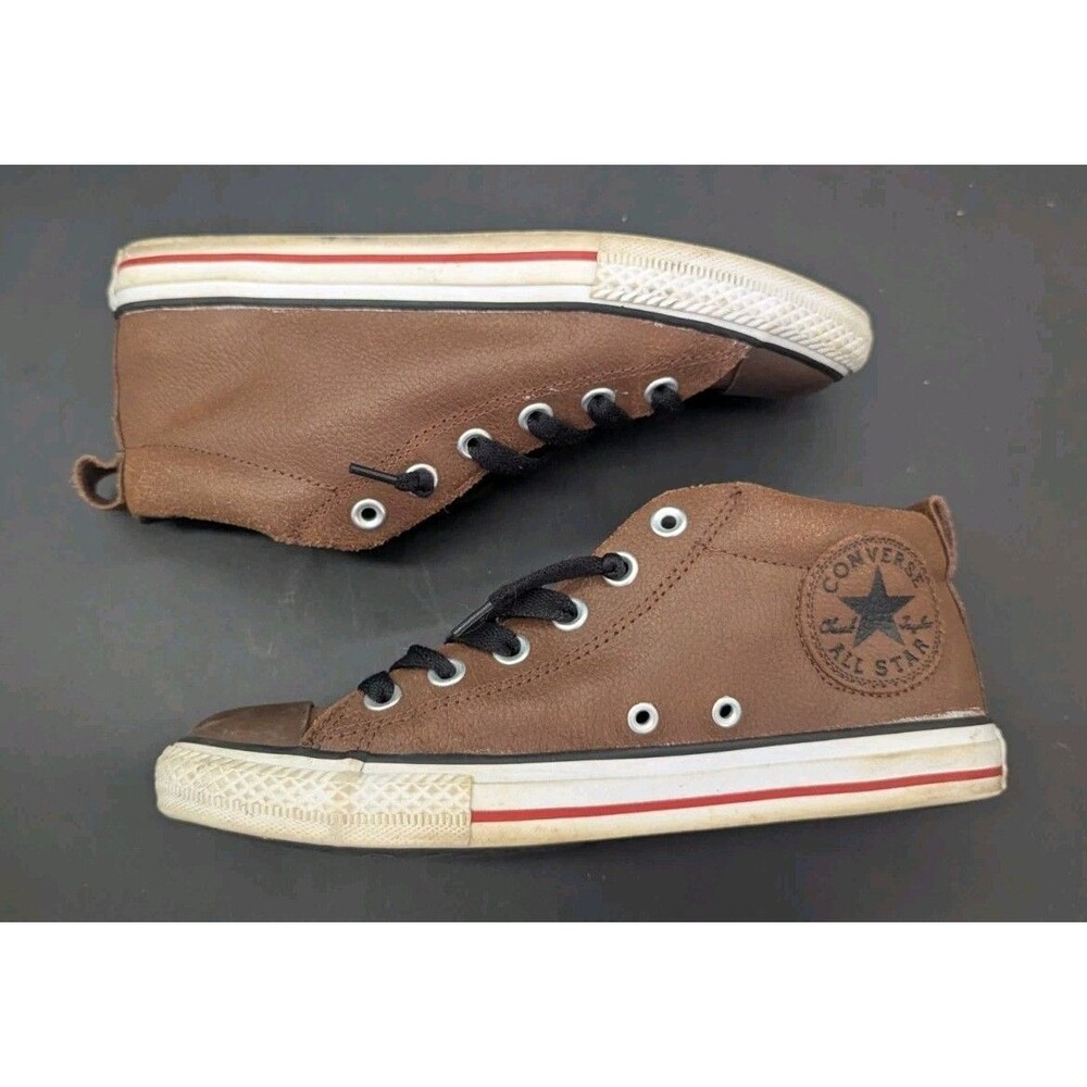 Converse All Star Brown Leather Shoes Junior Teen Size 5 (640528C)